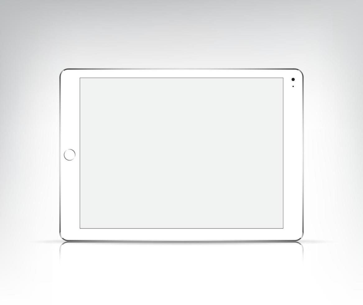 realistic tablet pc with empty screen isolated vector