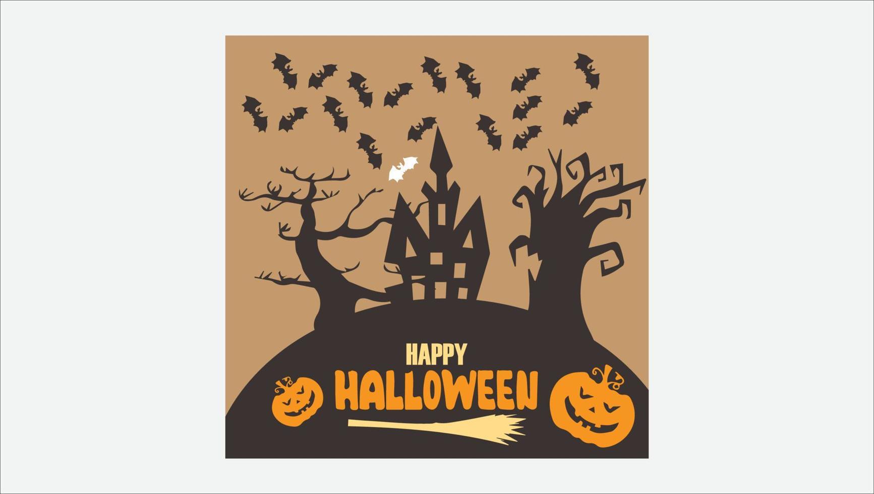 happy Halloween illustration template vector