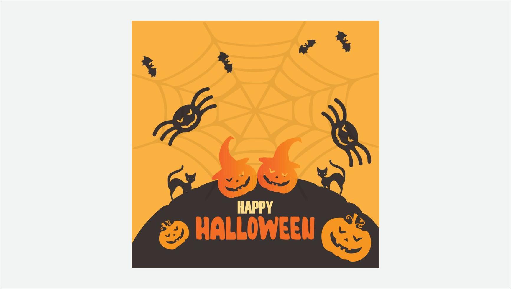 happy Halloween illustration template vector