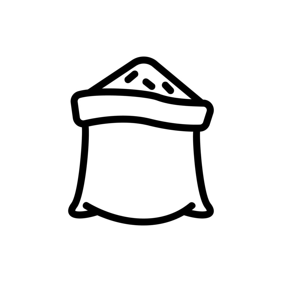 open bag full of rice porridge icon vector outline illustration