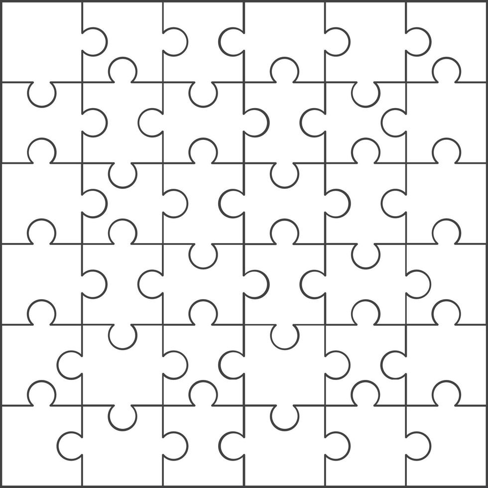 Puzzle Jigsaw set of 36 outline lineart vector design flat illustration free editable for element content template
