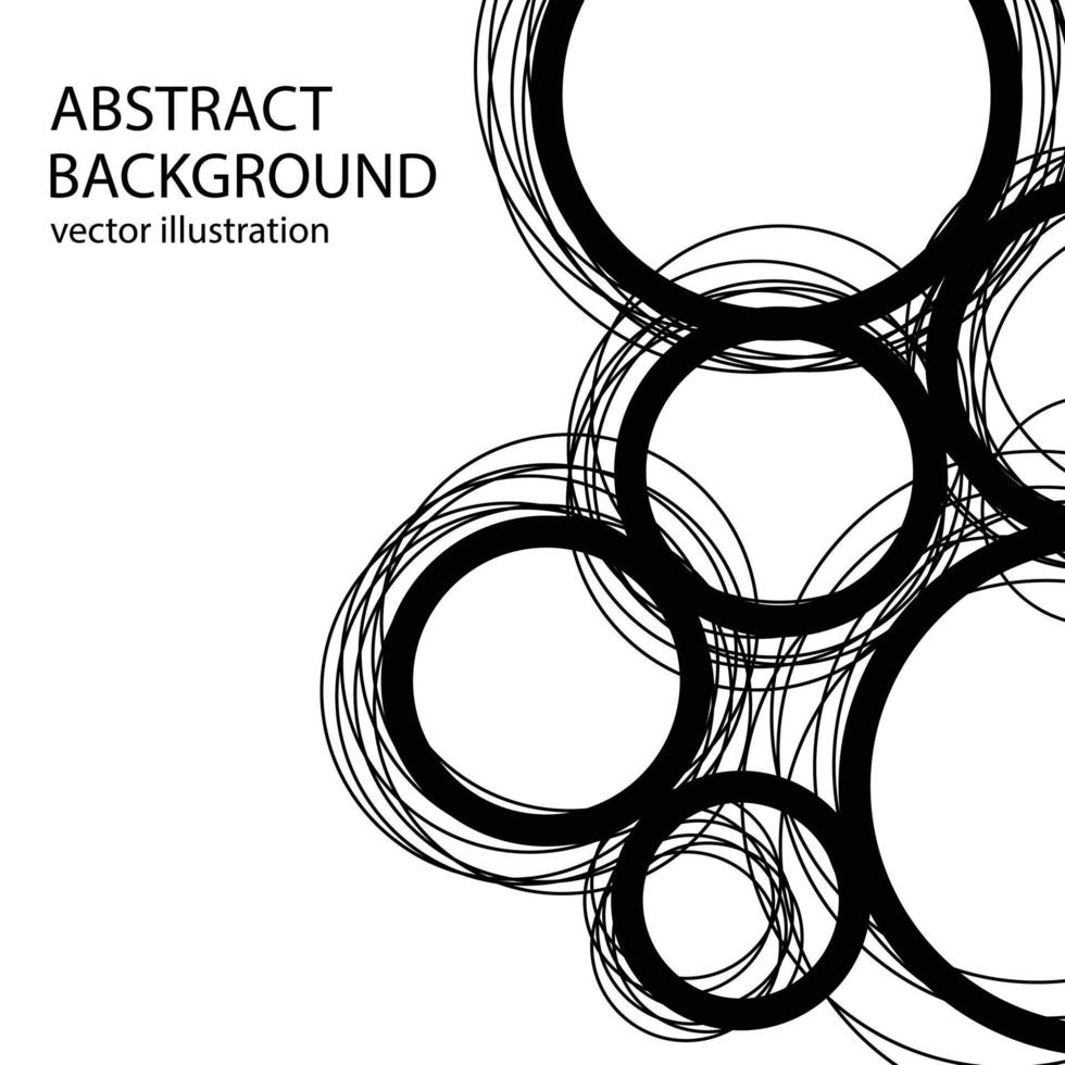 abstract background black and white circle geometric vector