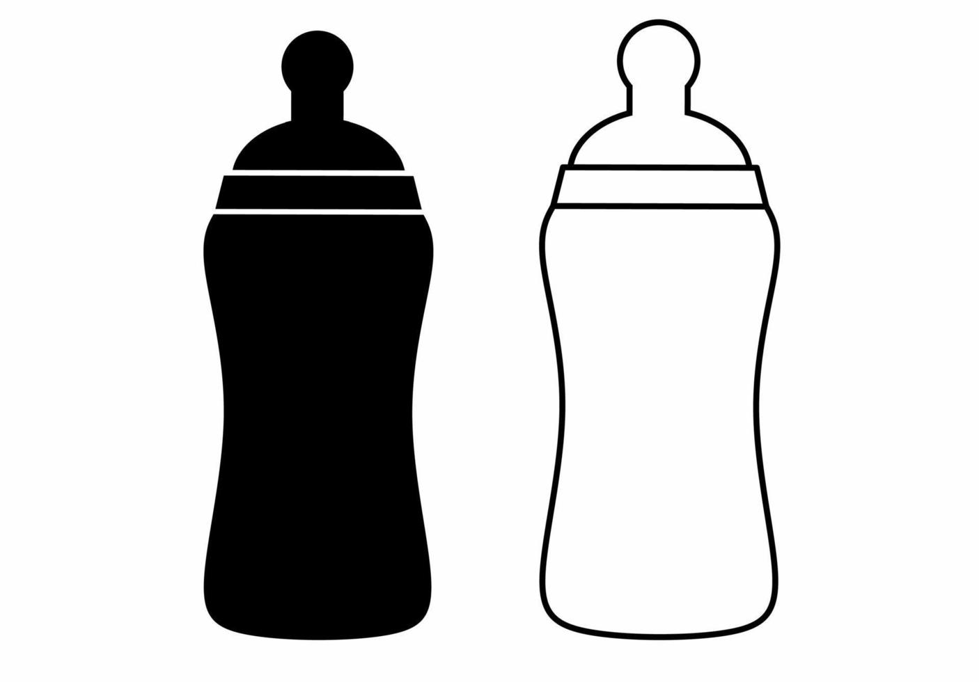 Baby bottle icon set isolated on white background vector