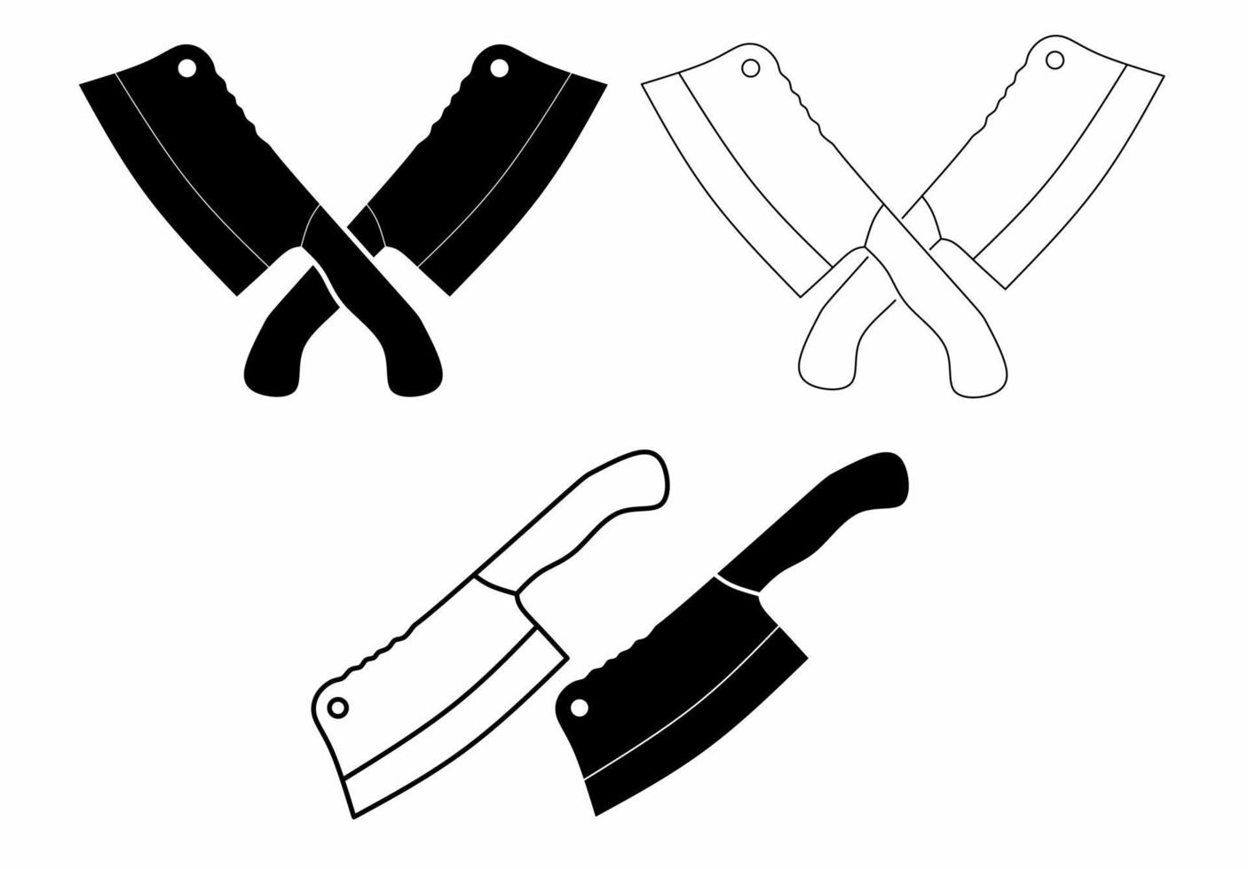 logotipo de icono de cuchillo de carnicero aislado sobre fondo blanco vector