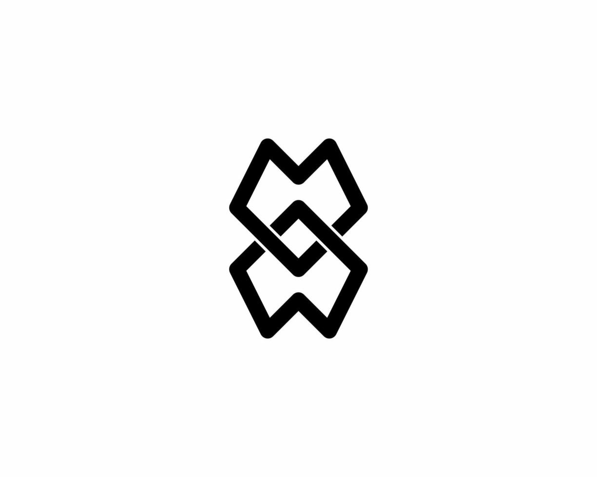 Mw WM m w monogram logo isolated on white background vector