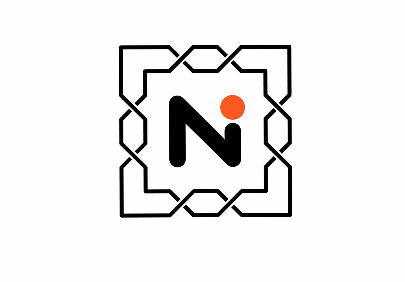 ni in n i monogram logo isolated on white background vector