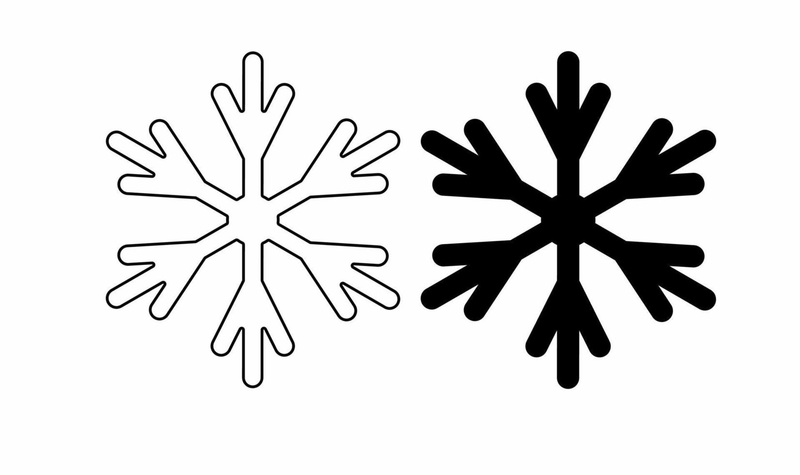 Set of Vector Snowflakes isolated on white background