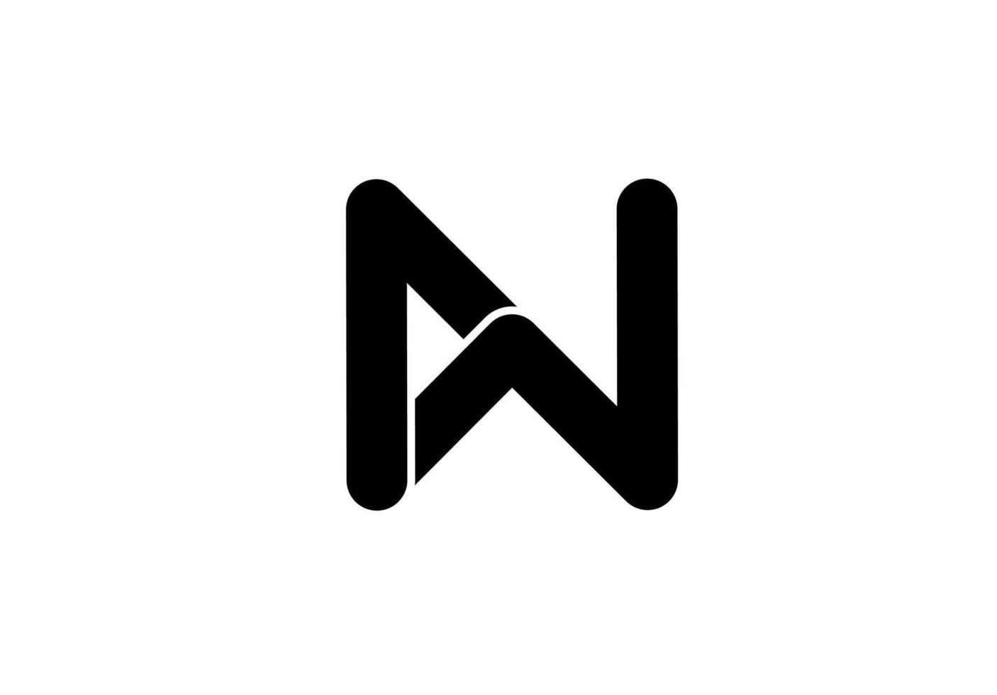 nw WN n w initial letter logo isolated on white background vector