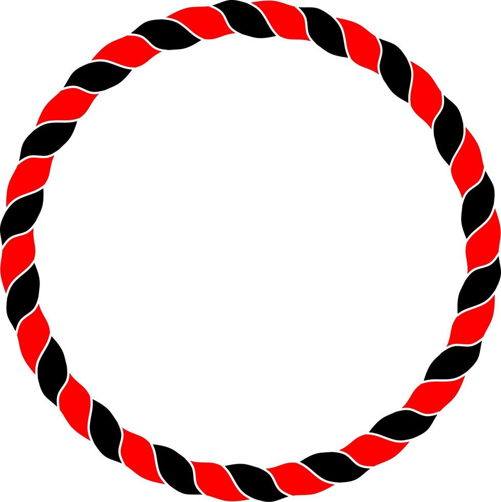 black red rope circle border vector