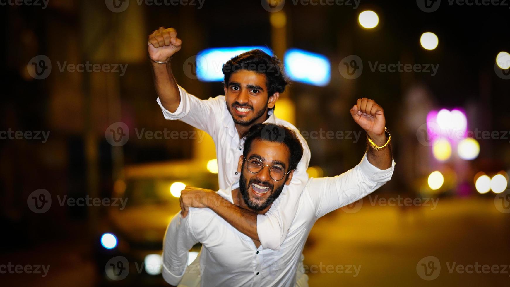 indian brother happy and exited Young handsome boys image photo