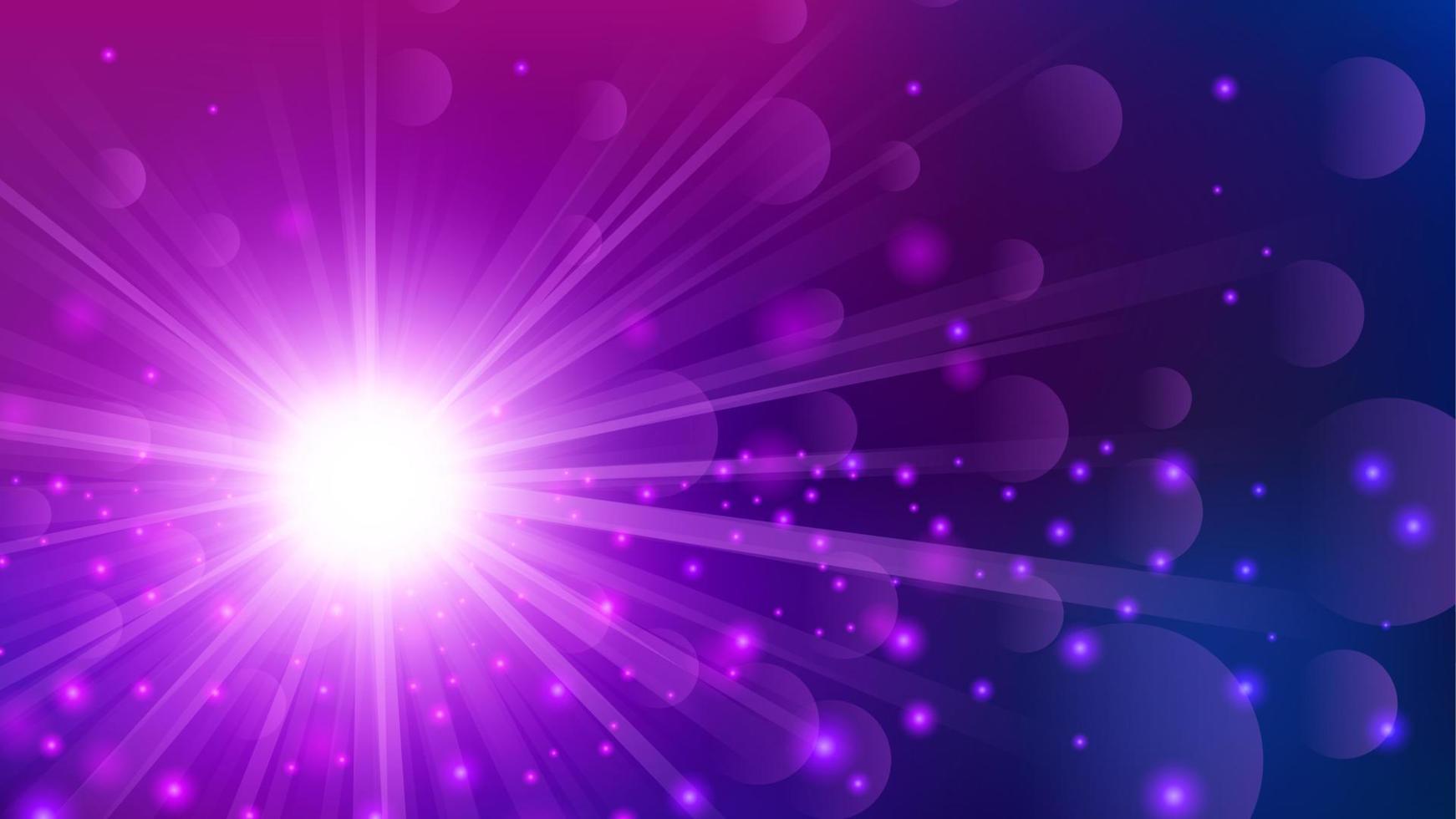 Violet Light Shining Background, Elegant Illuminated Light. Widescreen Vector Illustration