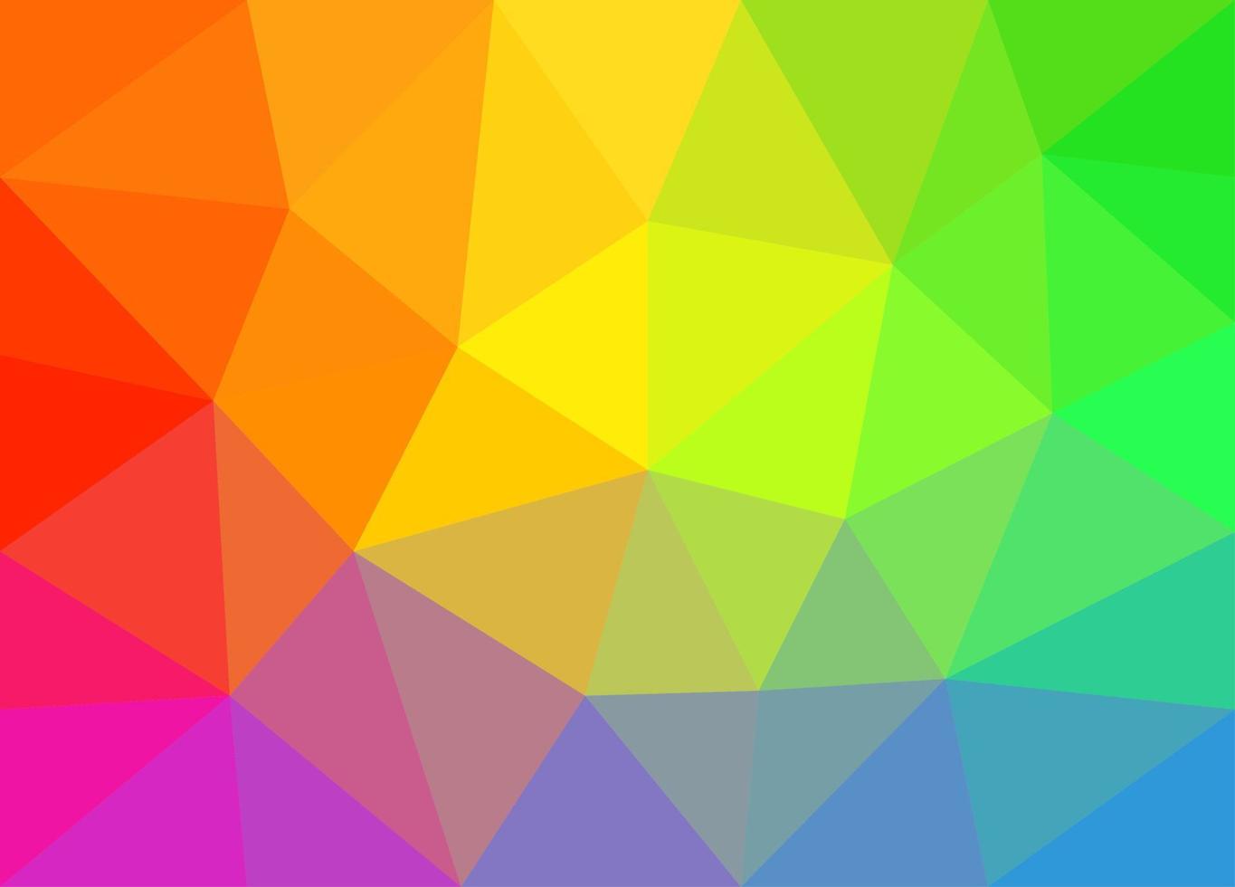 el fondo de malla dominante es el color del arco iris. fondo de malla con triángulos de colores. vector