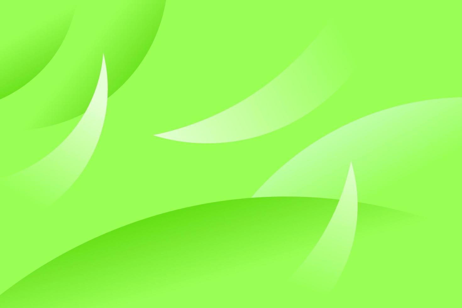 Serene green background with a leafy color, with a taper curved pattern. abstract vector graphics