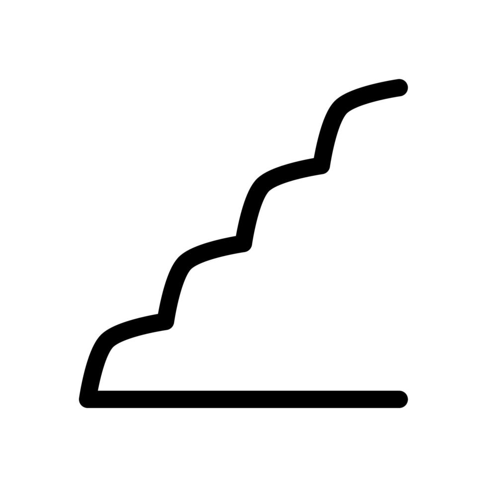 icono de estilo de línea de escalera ascendente vector