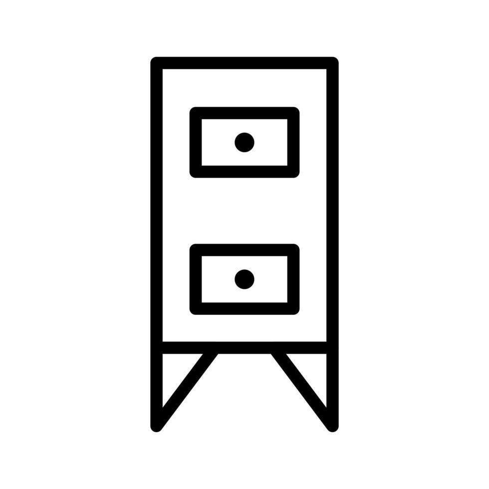 Two drawer line style icon vector