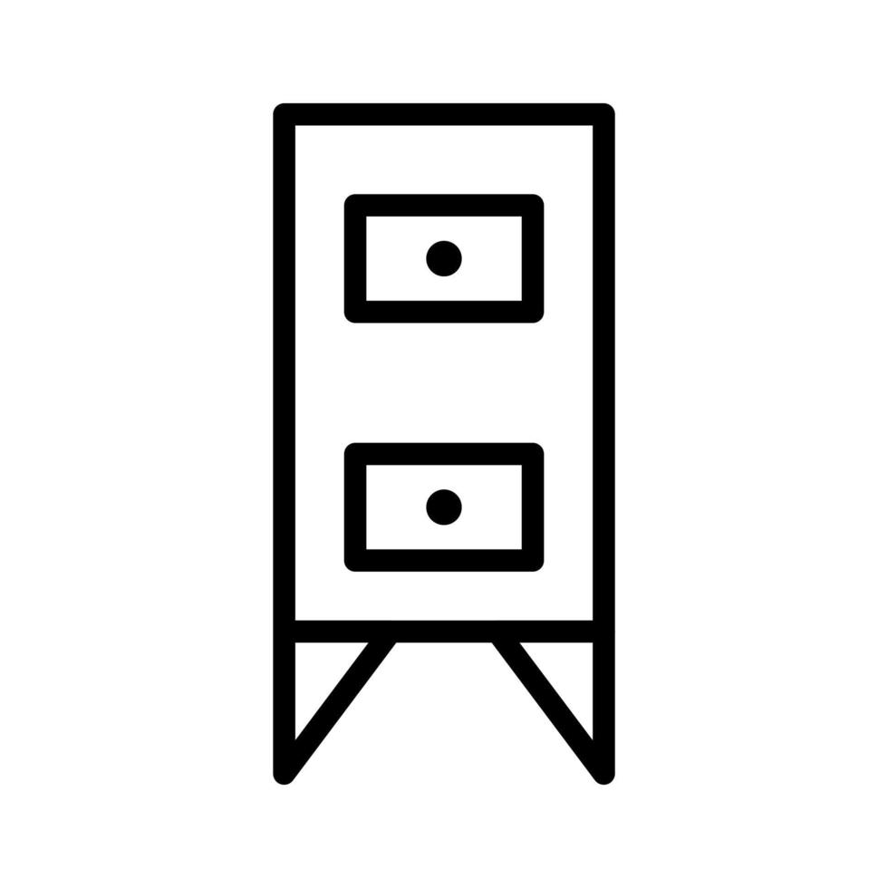 Two drawer line style icon vector