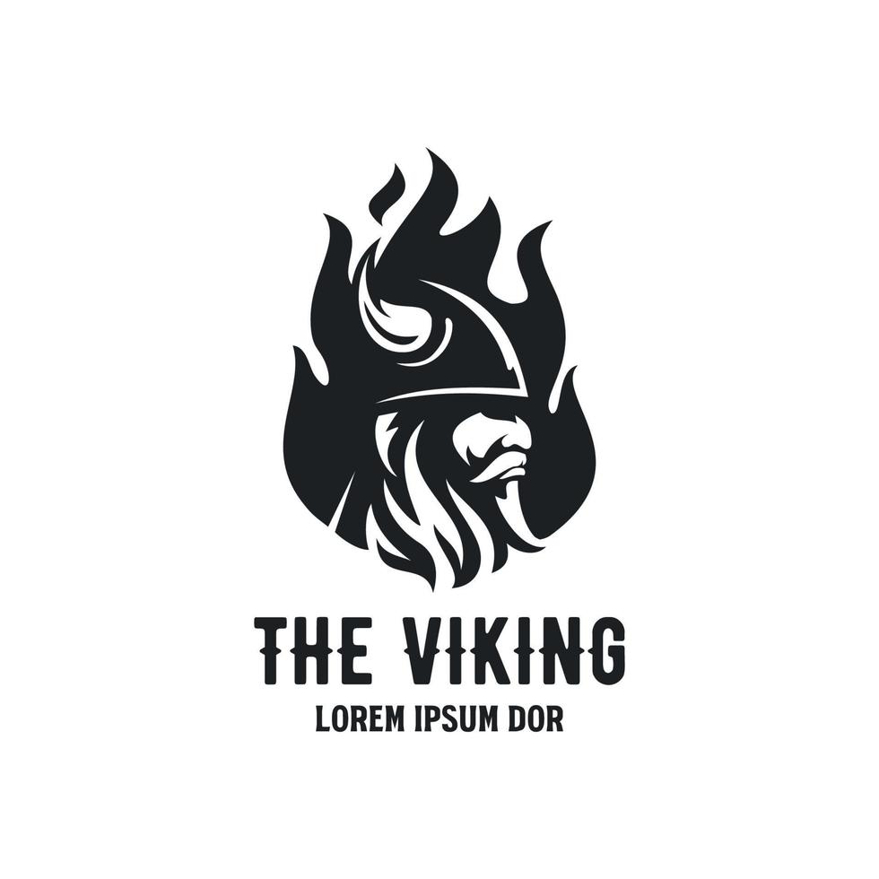 Fiery The Viking Logo Design vector