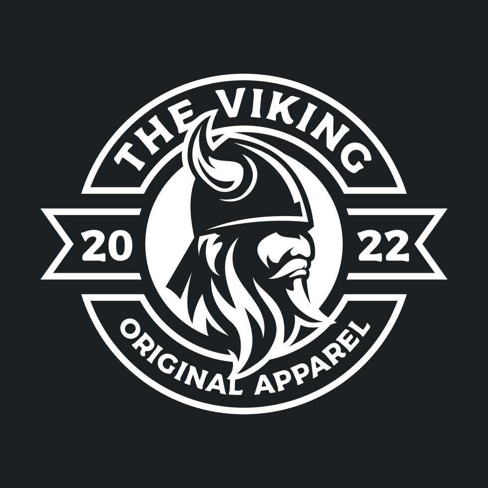 The Viking Logo Design On Dark vector