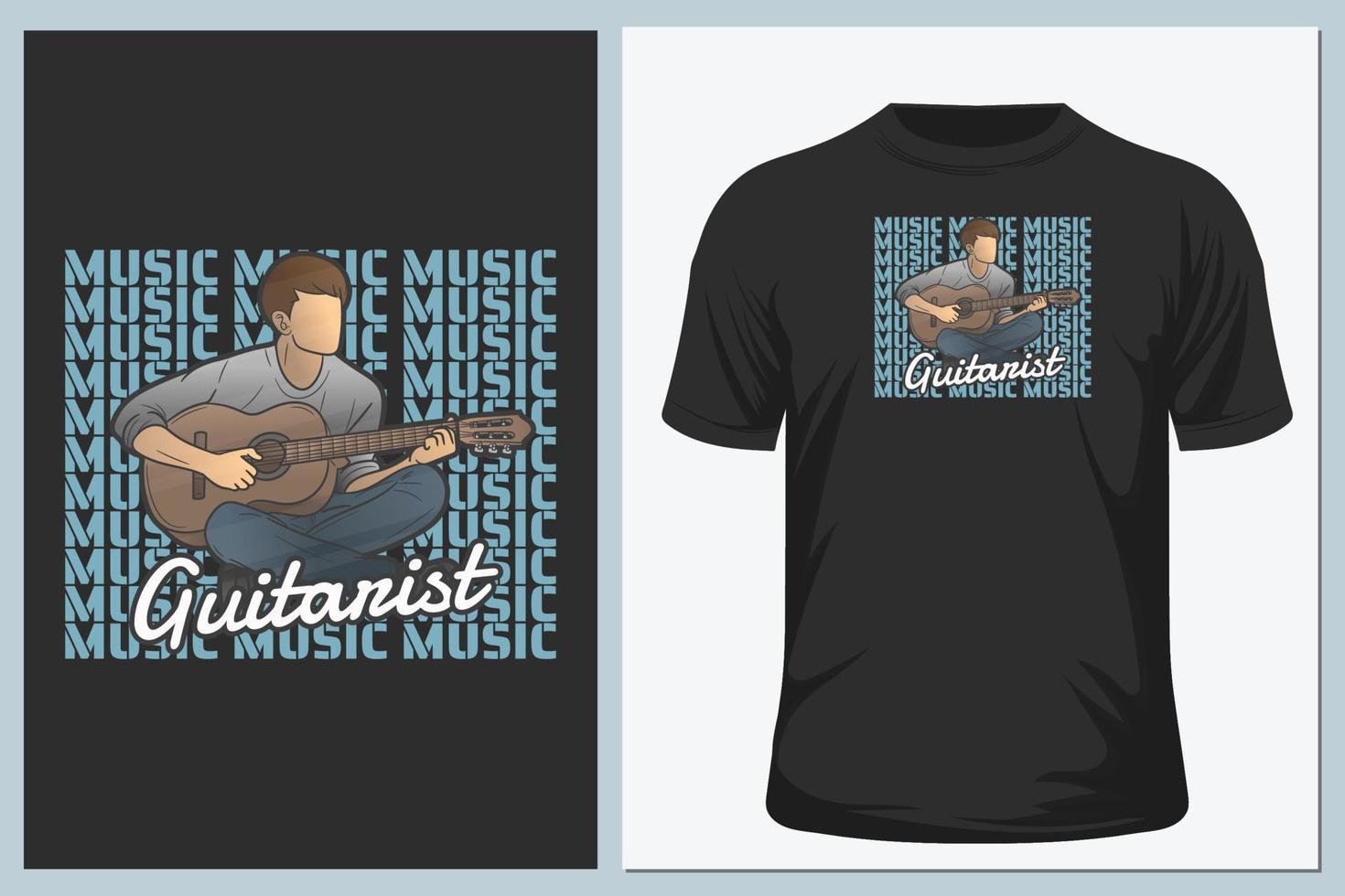 camiseta de la música del guitarrista vector