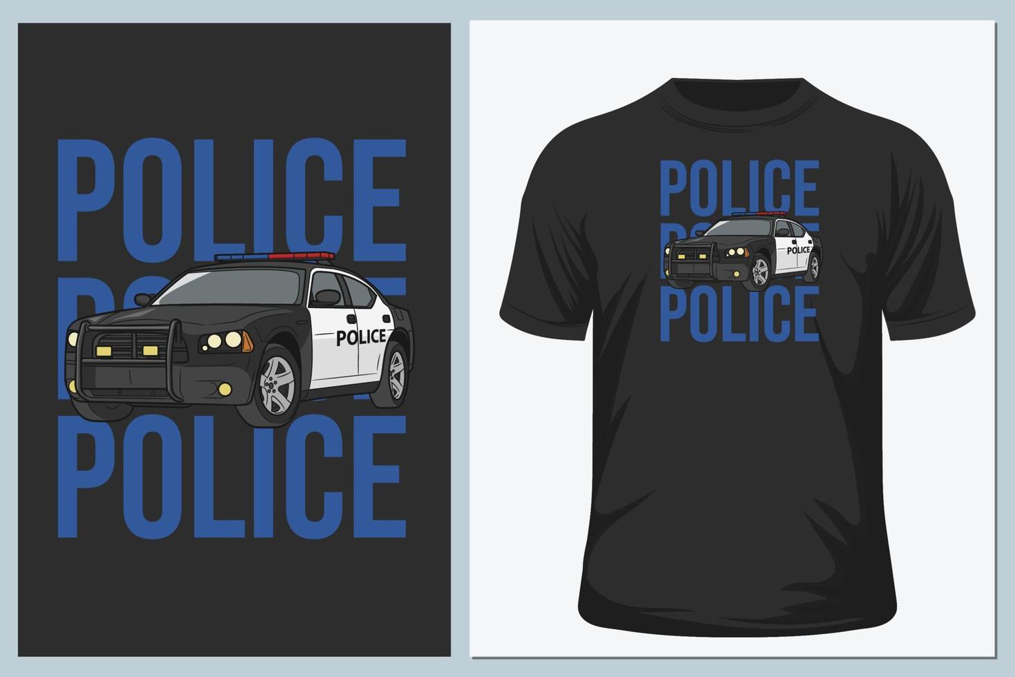 camiseta de coche de policía vector