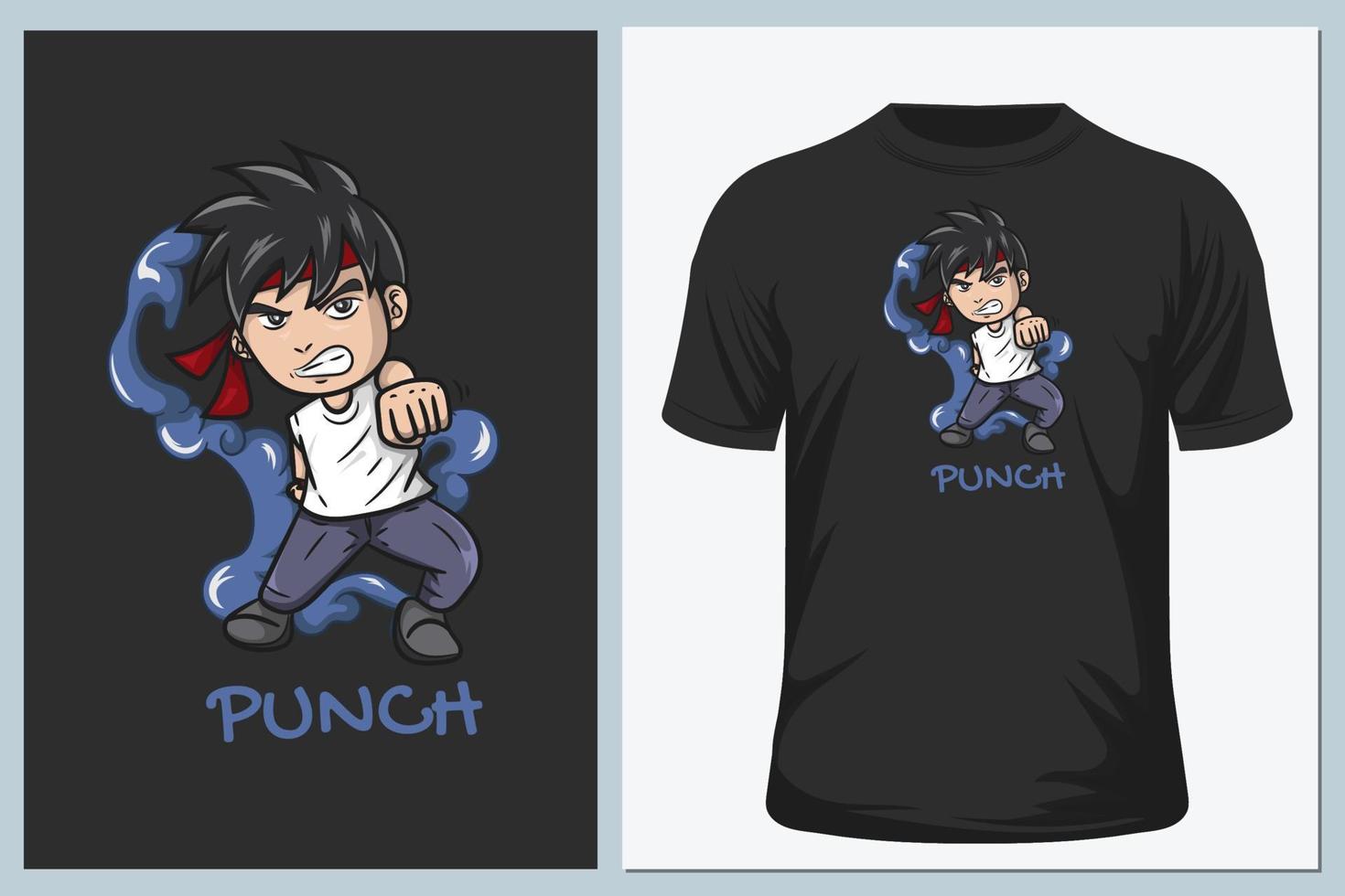 karate boy t shirt vector