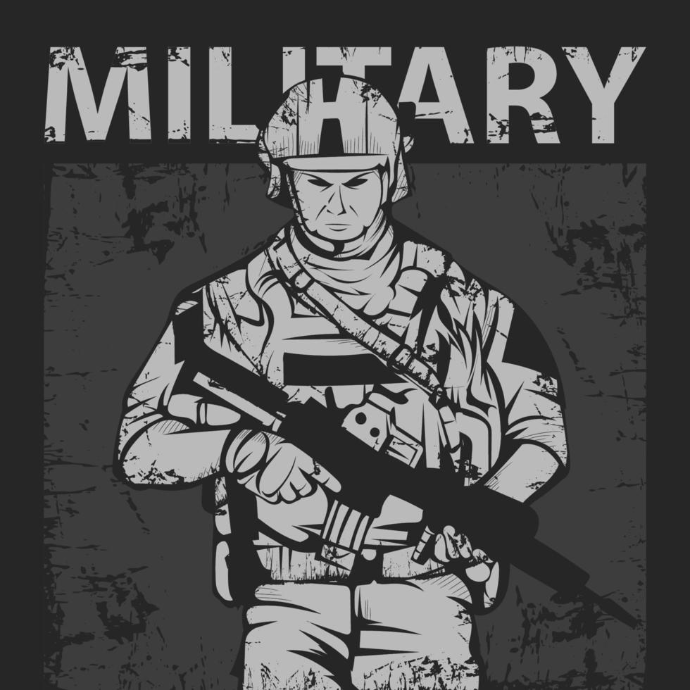 ilustración vectorial militar vector