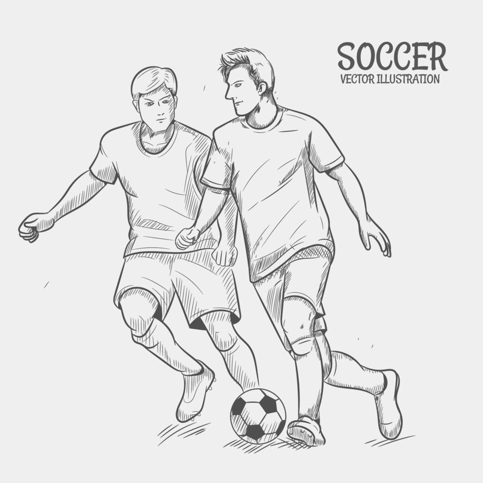 soccer sketch illustration vector