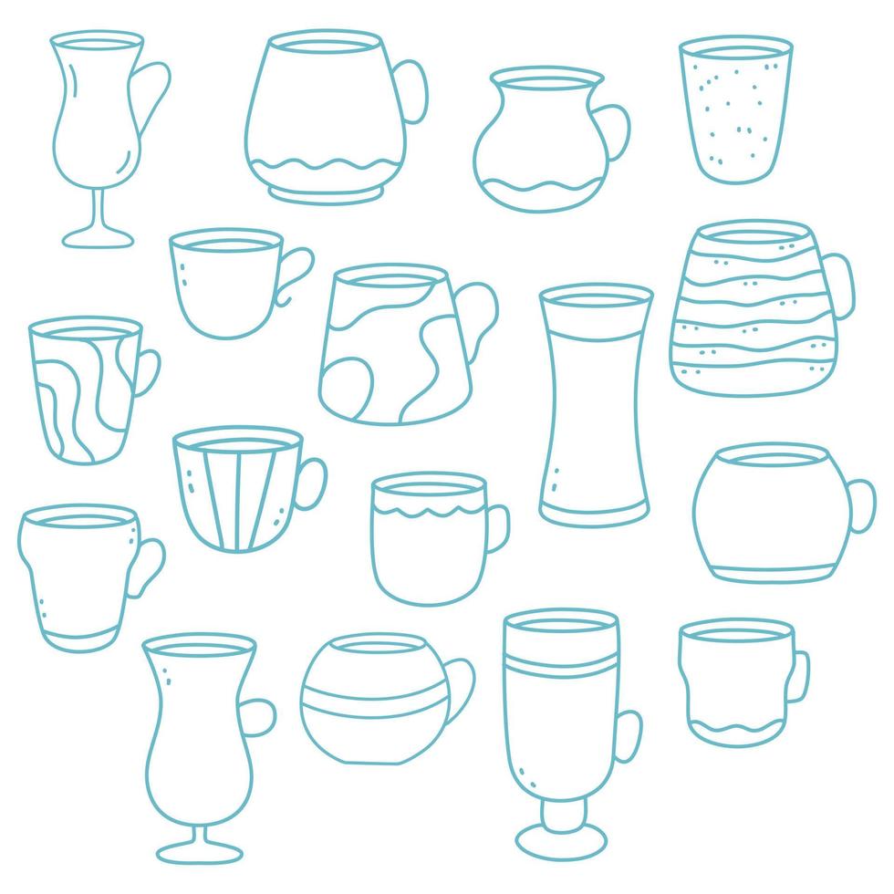 Tea and coffee cups set vector