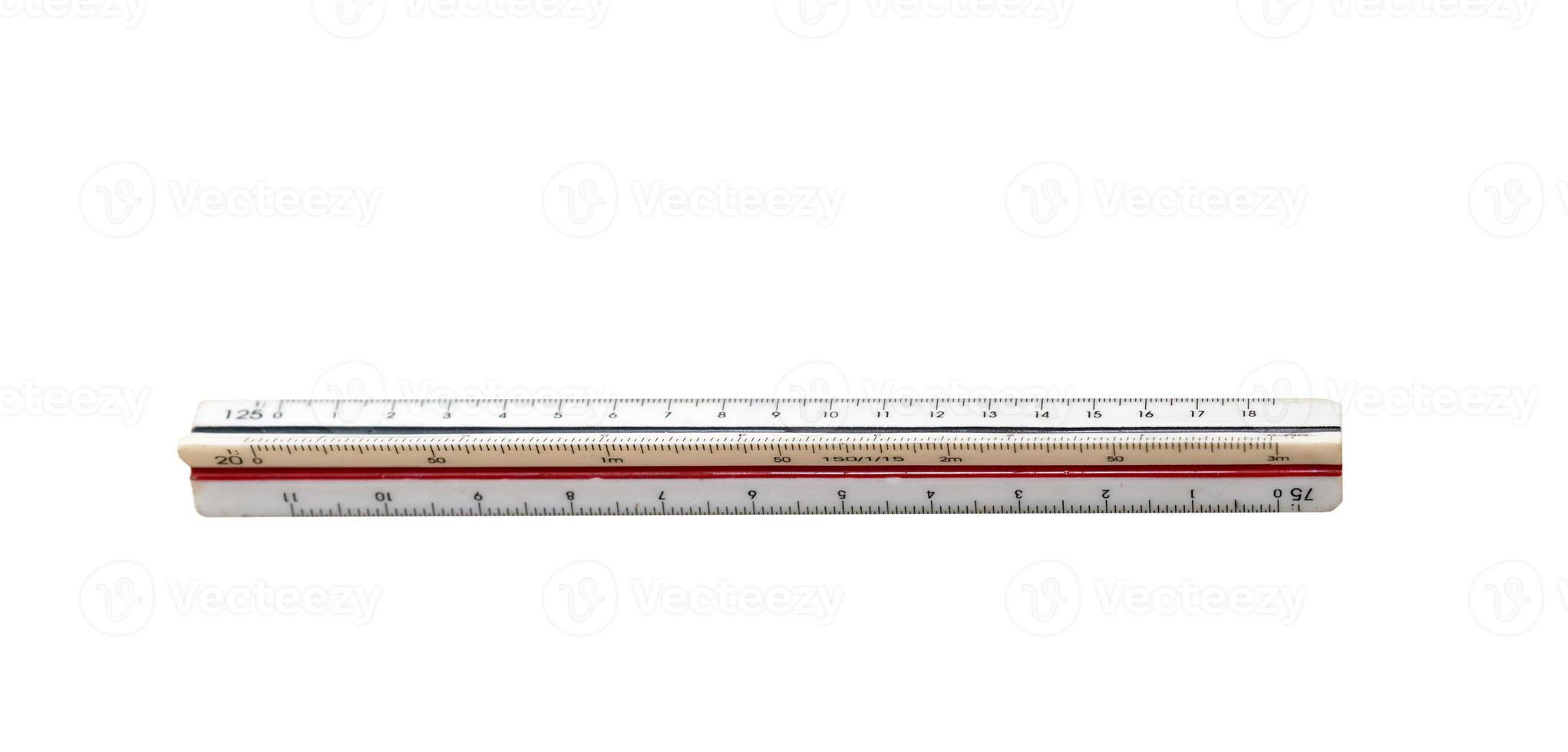 scale triangular ruler isolated photo