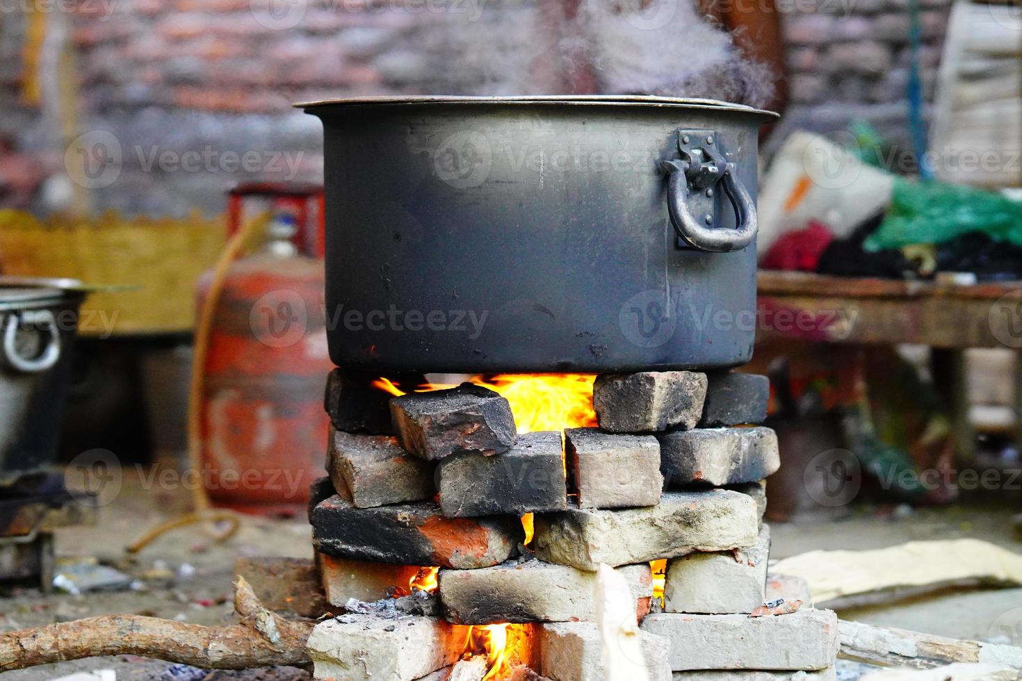 cooking food in utensil image. photo