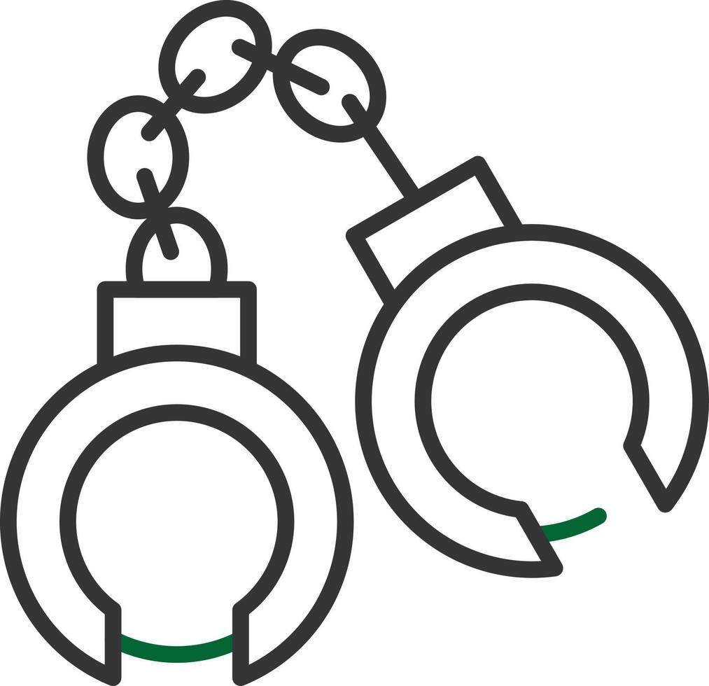 Handcuffs Line Two Color vector