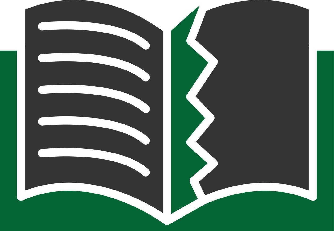 Teared Book Glyph Two Color vector