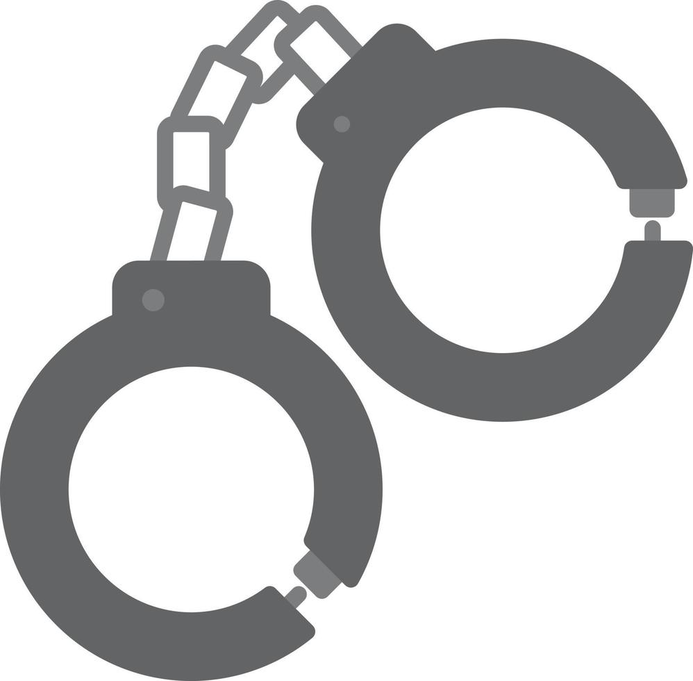 Police Handcuffs Flat Greyscale vector
