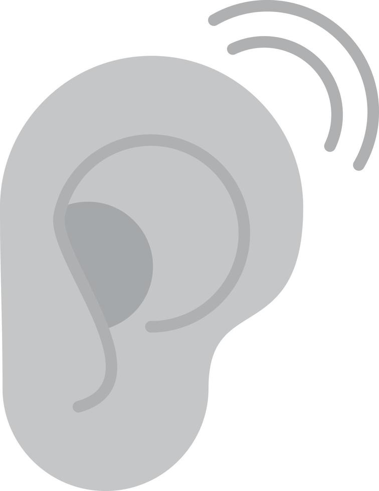 Hearing Flat Greyscale vector