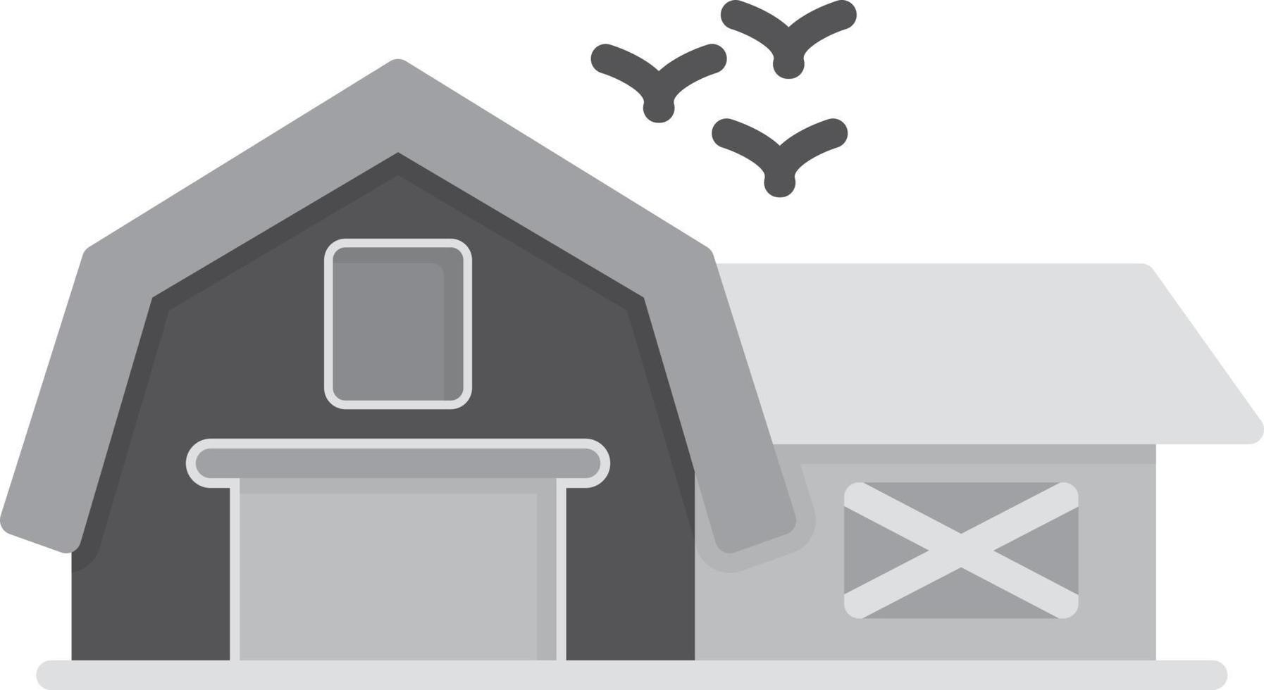 Barn Flat Greyscale vector