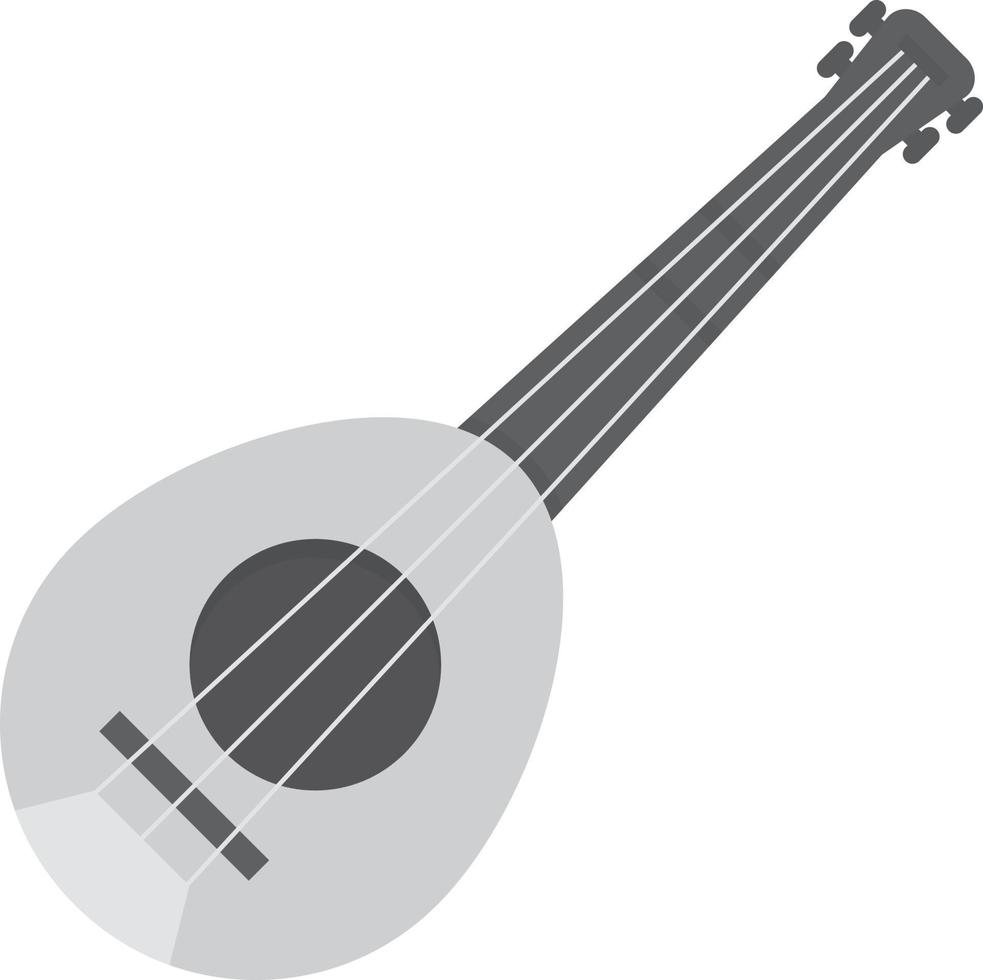 Mandolin Flat Greyscale vector