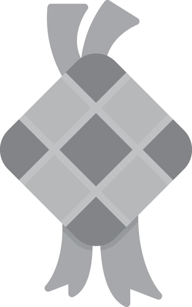 Ketupat Flat Greyscale vector