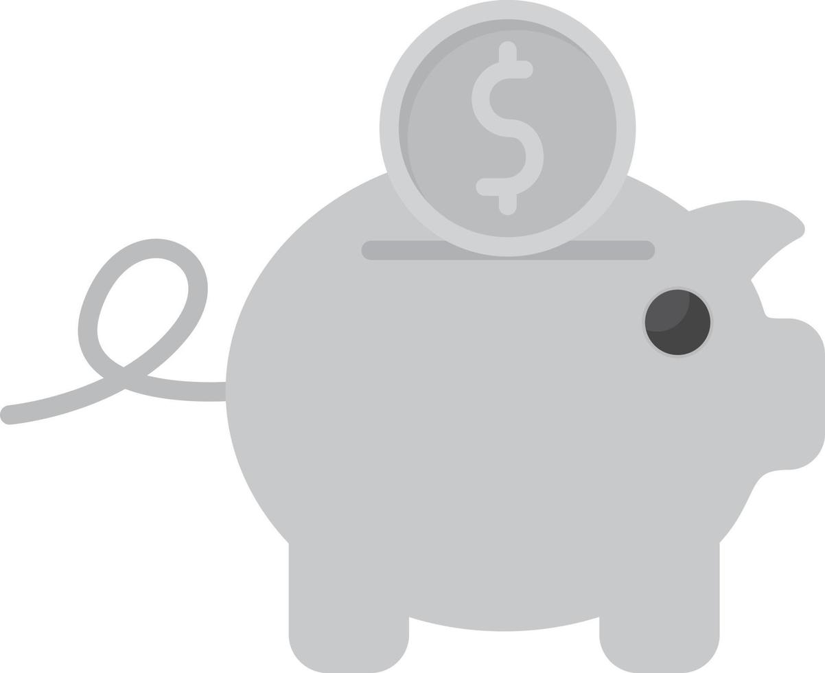 Piggy Bank Flat Greyscale vector