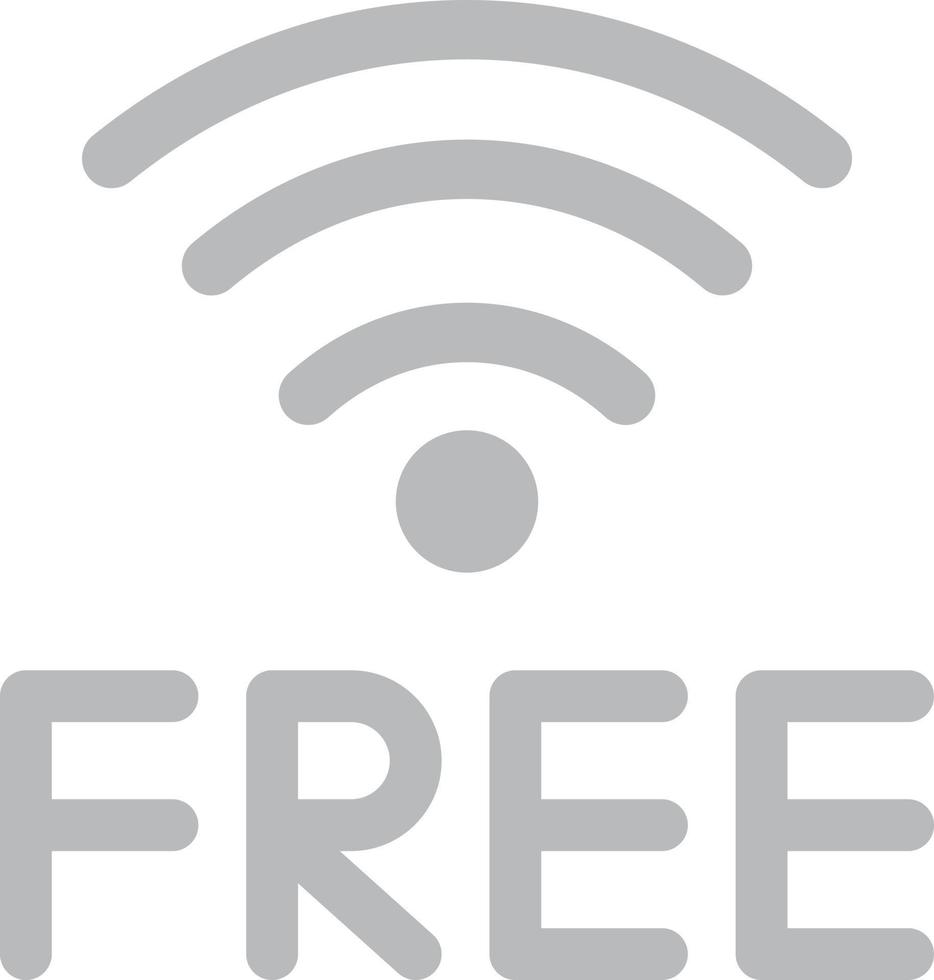 wifi gratis en escala de grises plana vector