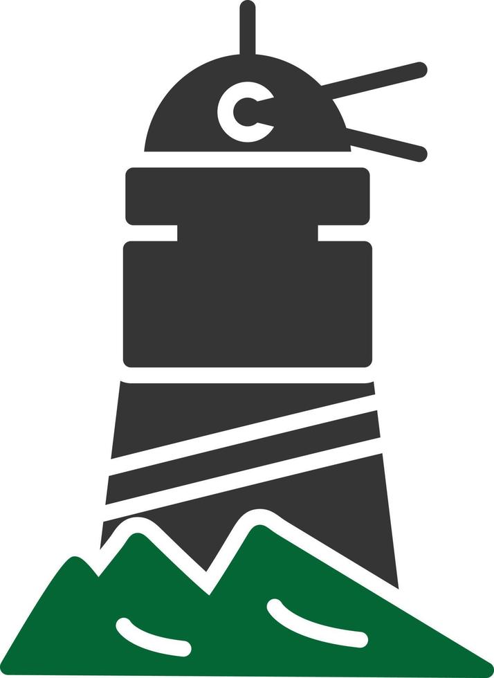 Lighthouse Glyph Two Color vector