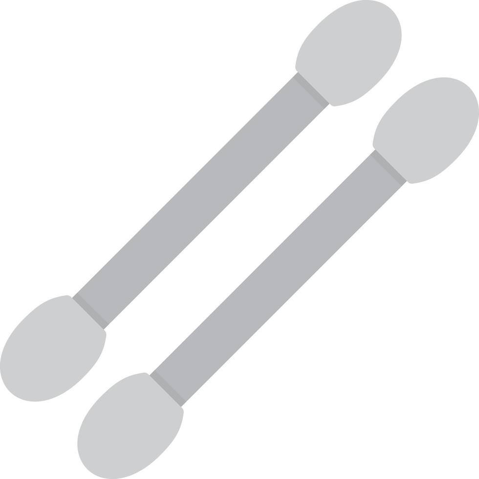 Cotton Bud Flat Greyscale vector