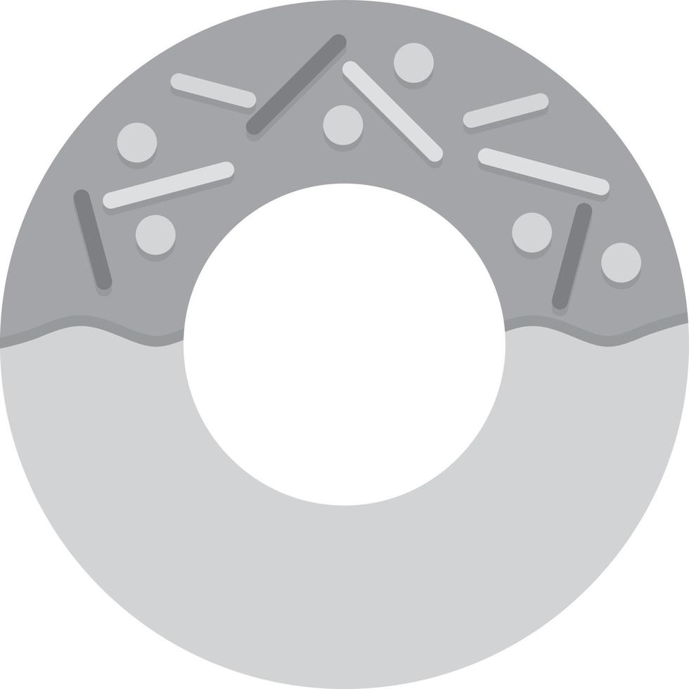Donut Flat Greyscale vector