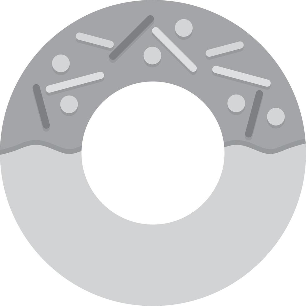 Donut Flat Greyscale vector