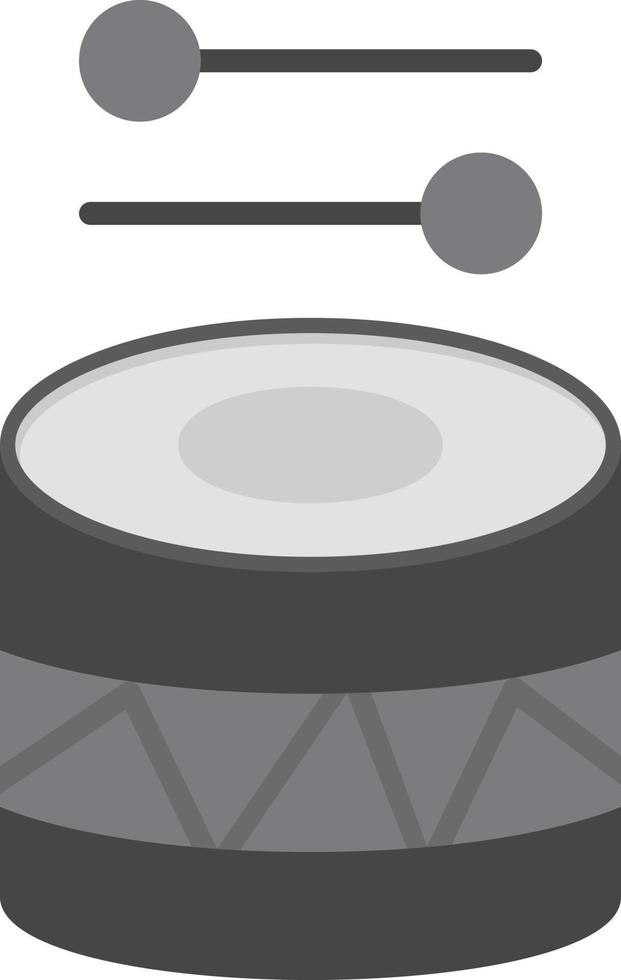 Drum Flat Greyscale vector