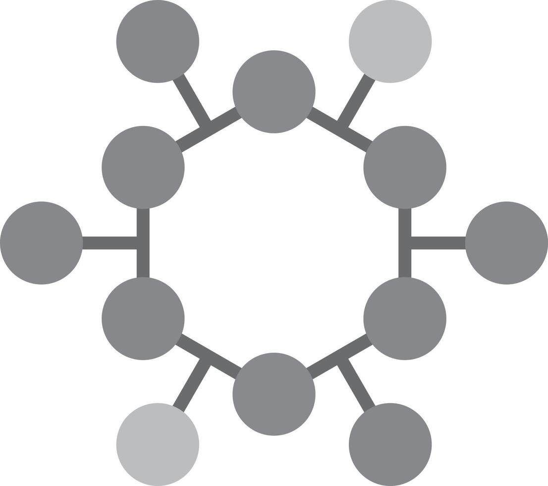 Atom Structure Flat Greyscale vector