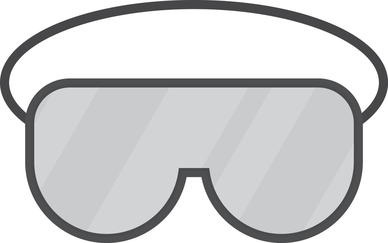 gafas de laboratorio planas en escala de grises vector