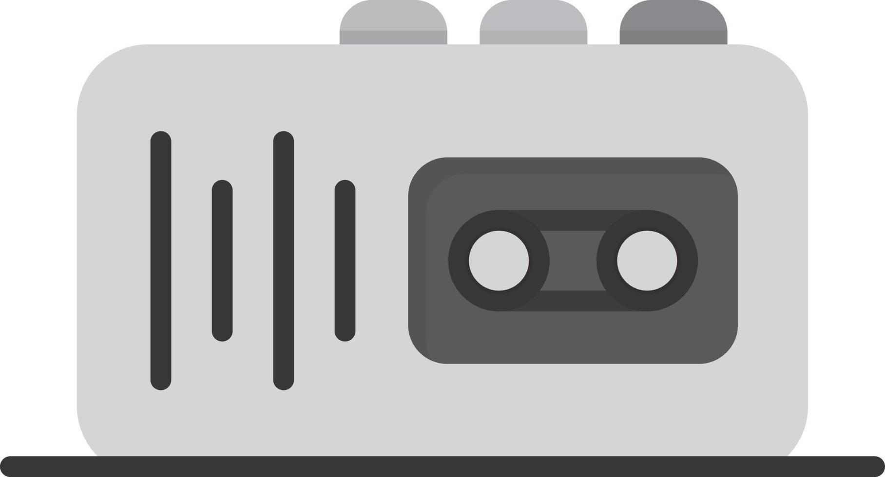 Tape Recorder Flat Greyscale vector