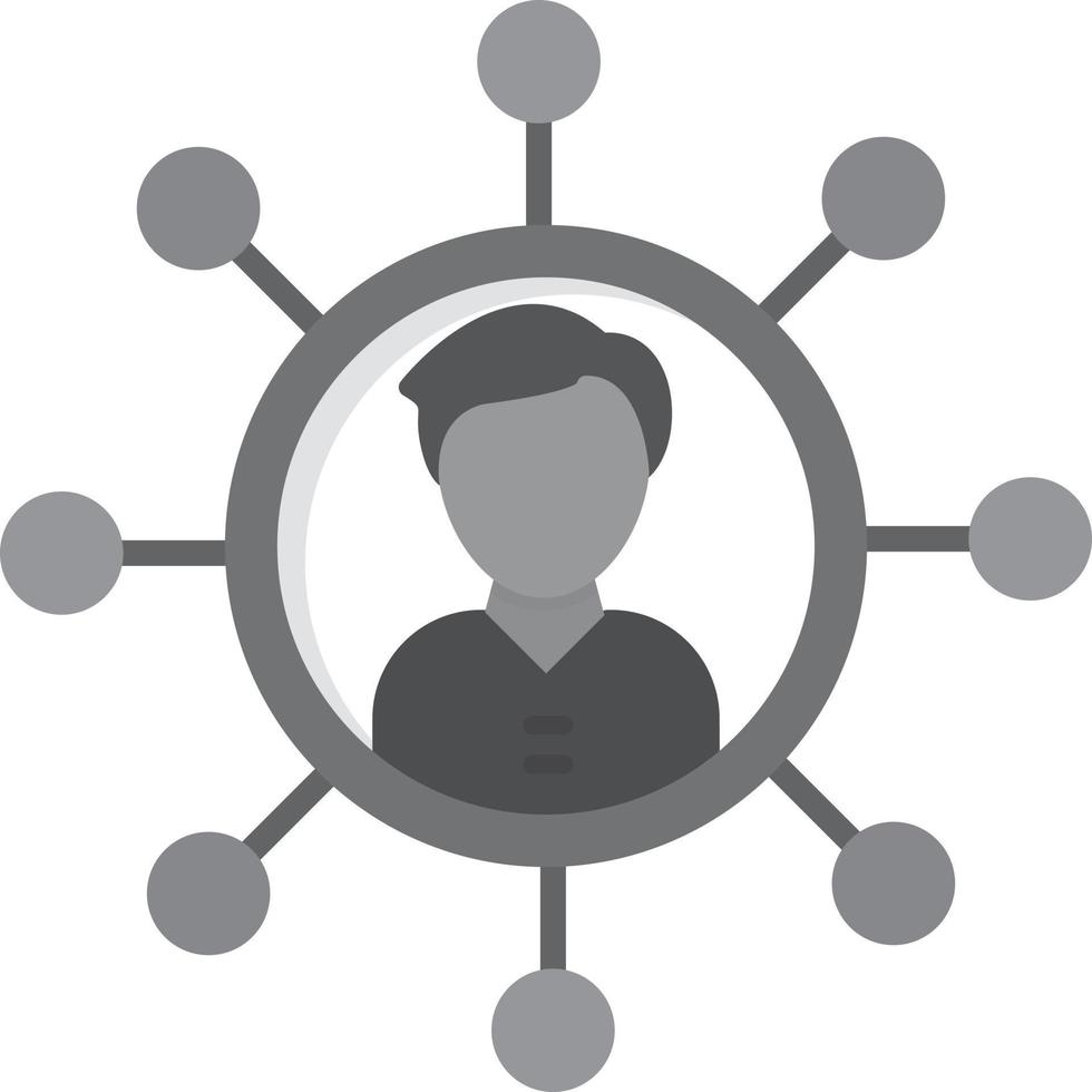 Social Network Flat Greyscale vector