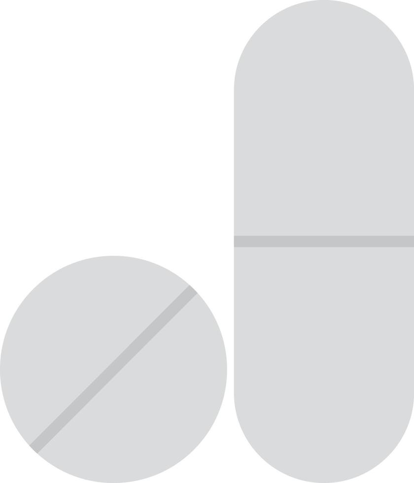 Capsules Flat Greyscale vector