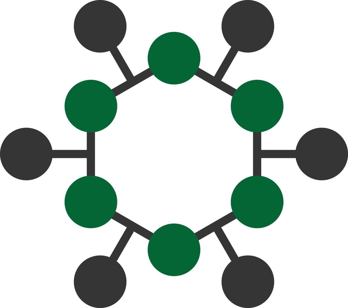 Atom Structure Glyph Two Color vector